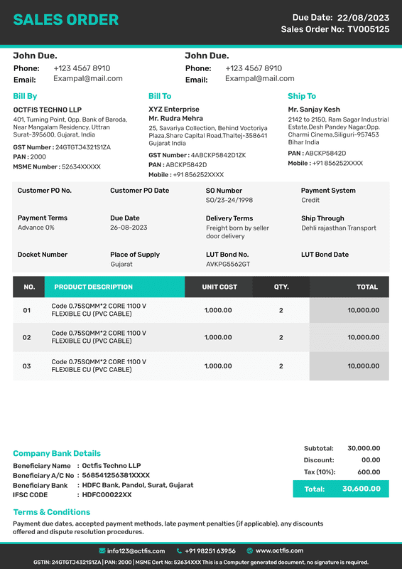 Sales Order Template-9 Sales Order Template-9