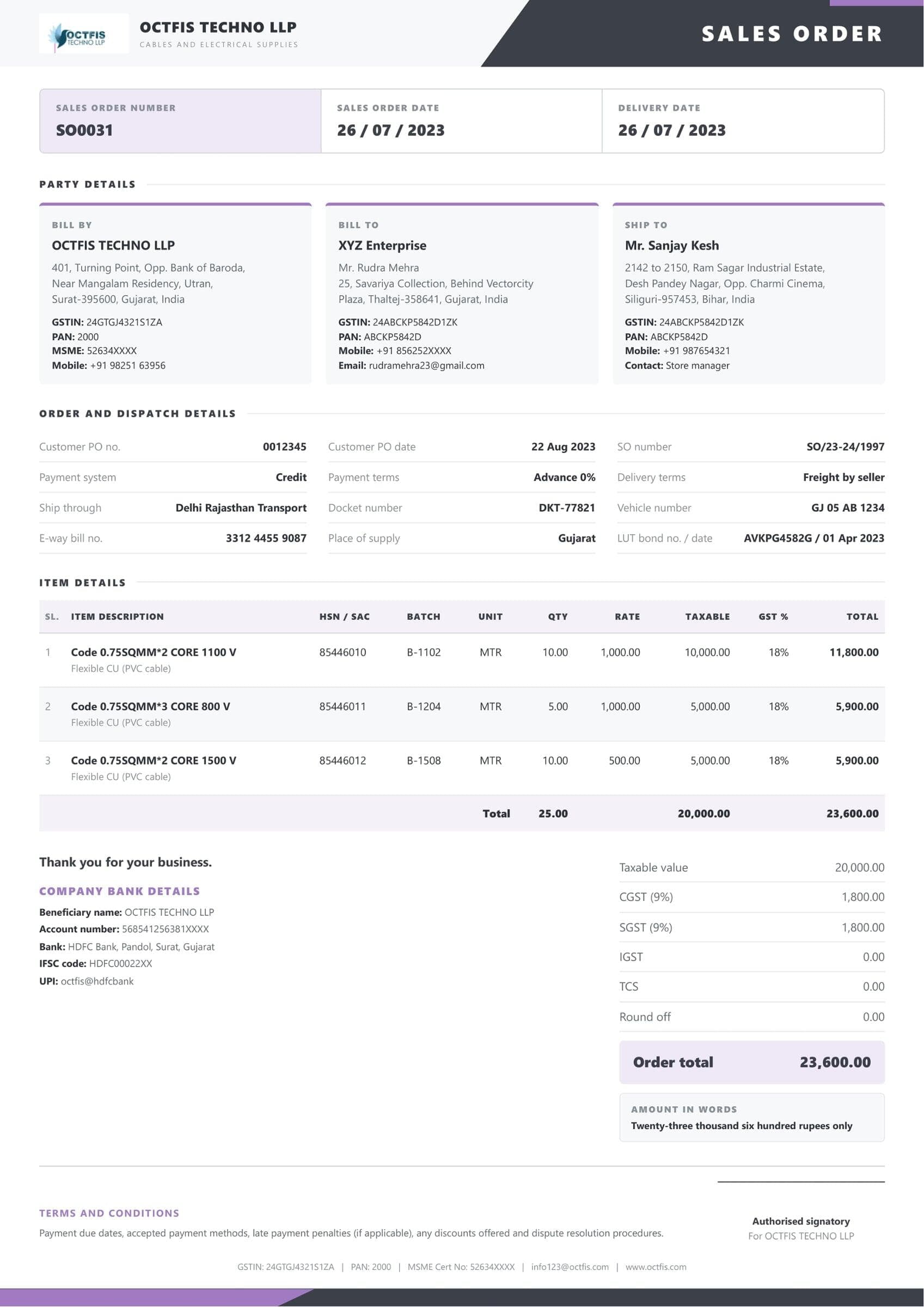 Sales Order Template 11