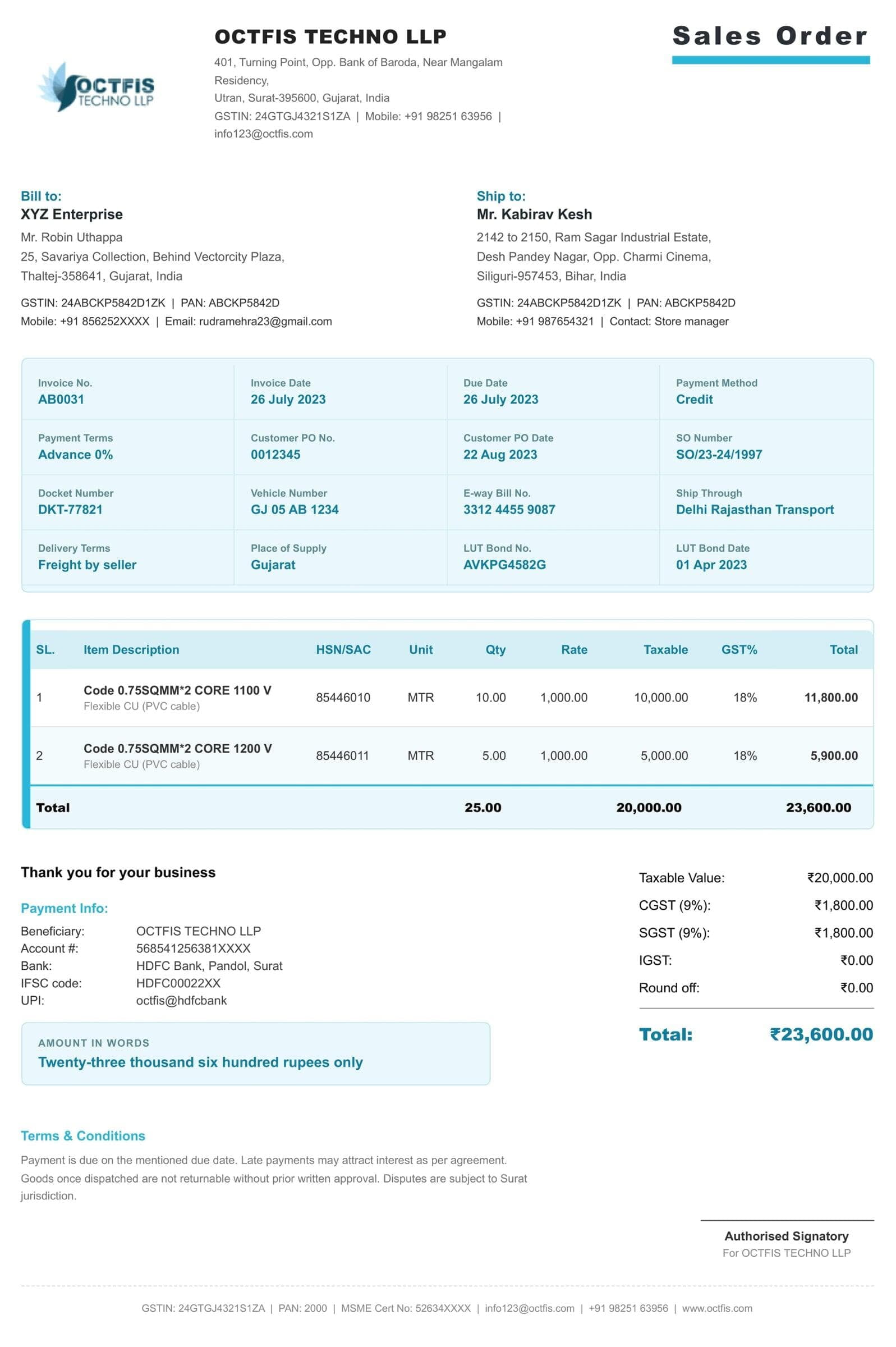 Sales Order Template 12